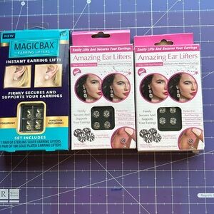 Sterling silver ear lifters 18k gold plated ear lifters new in box never used